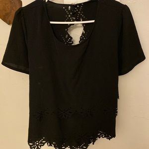 Cute and sassy open back black dress shirt